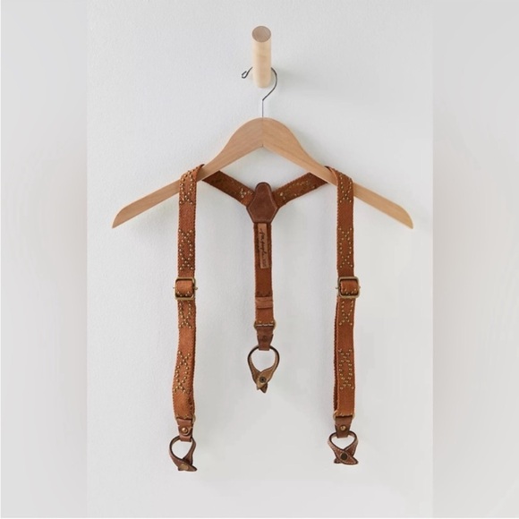 Free People | Suri Suspenders Studded Toffee NWT - Picture 5 of 7